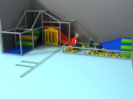 Parque infantil interior GPS1137 - 7 pies de alto x 23 pies de ancho x 12 pies.