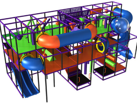 Parque infantil interior GPS1149 - 15 pies de alto x 16 pies de ancho x 36 pies.