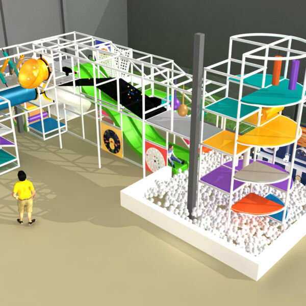 Parque infantil interior GPS1174 – 19 pies de alto x 32 pies de ancho x 68 pies.