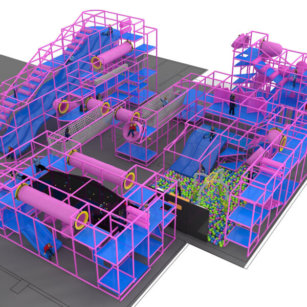 Parque infantil coberto GPS1180 – 5,8 m de altura x 19,5 m de largura x 20,7 m.