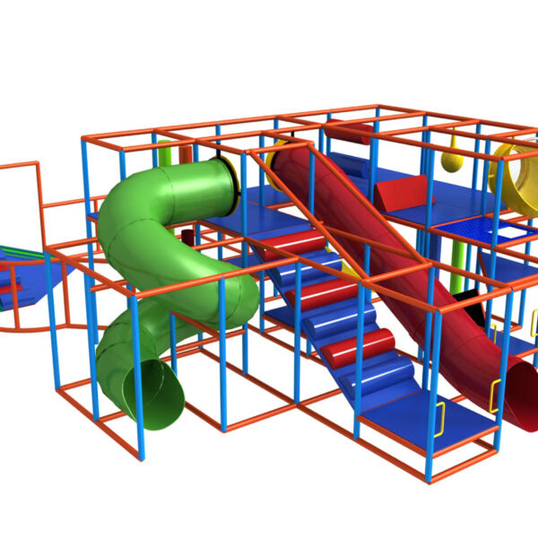 Parque infantil coberto GPS612 – 3,35 m de altura x 7,32 m de largura x 6,10 m.