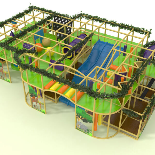 Parque infantil coberto GPS669 – 3,35 m de altura x 12,8 m de largura x 8,5 m.