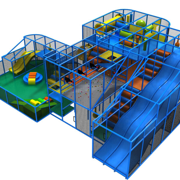 Parque infantil coberto GPS818 – 4,5 metros de altura x 11 metros de largura x 14 metros de comprimento.