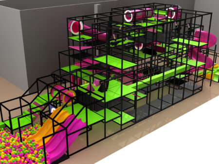 Parque infantil interior GPS978 - 19 pies de alto x 20 pies de ancho x 70 pies.