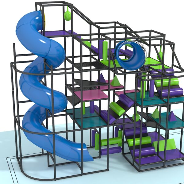Parque infantil coberto GPS 1243 – 7 m de altura x 3 m de largura x 7,3 m de comprimento