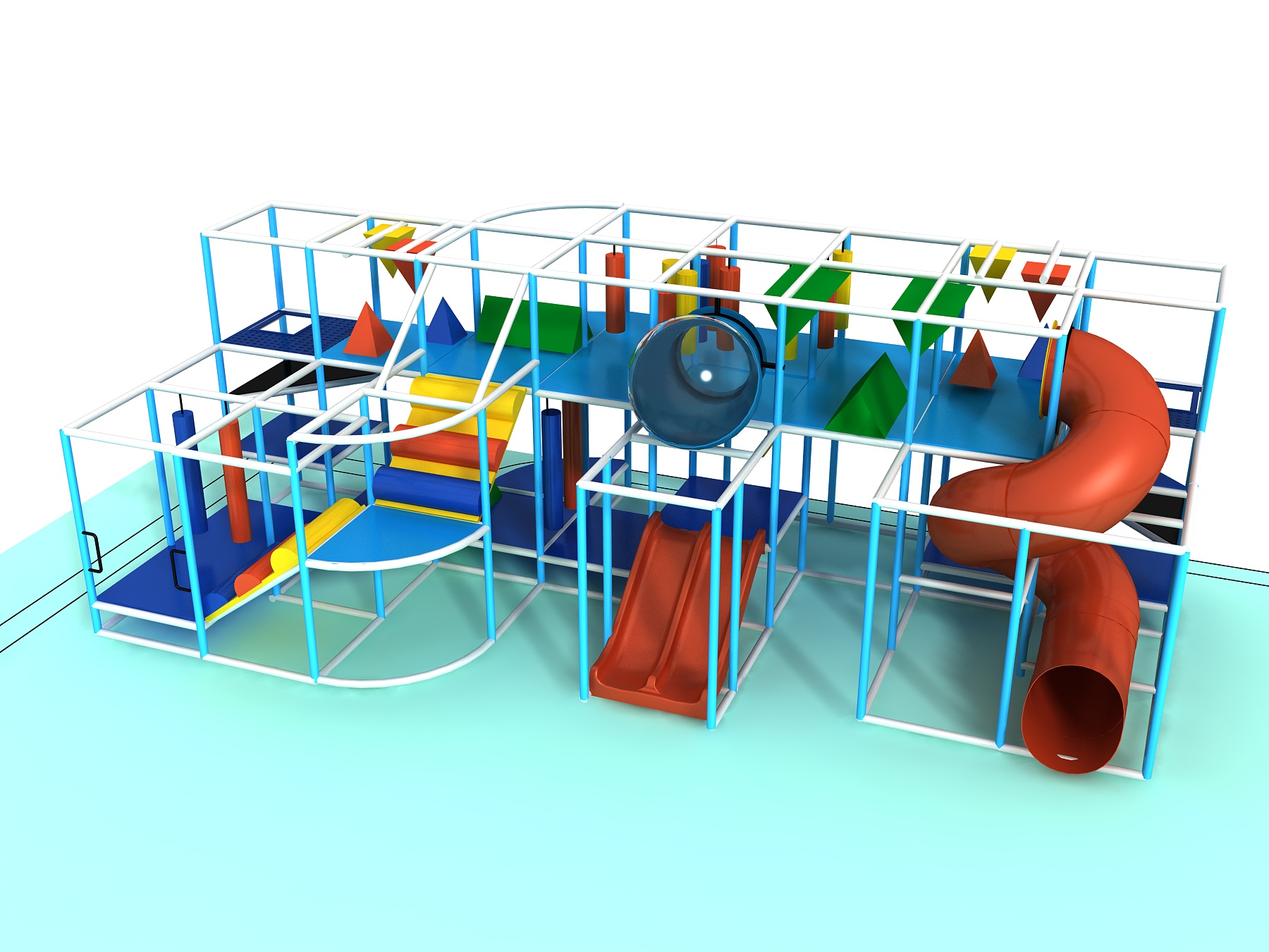 Parque infantil interior GPS1205 - 11 pies de alto x 32 pies de ancho x 16 pies.