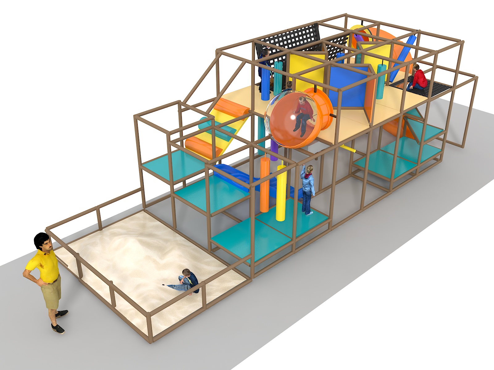 Parque infantil interior GPS1209 - 11 pies de alto x 36 pies de ancho x 12 pies.