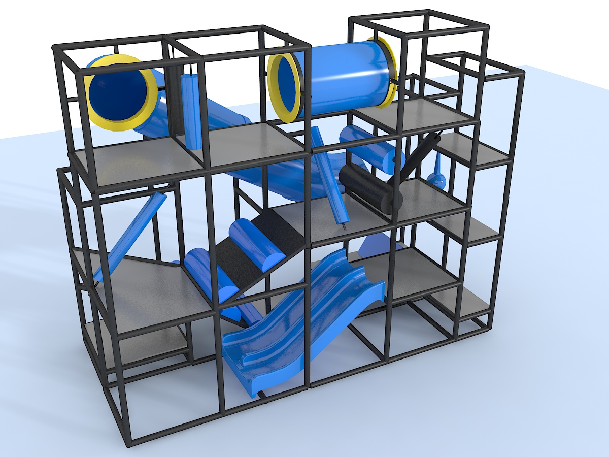 Parque infantil interior GPS 1261 - 2,4 m de alto x 4,5 m de ancho x 5,5 m de largo