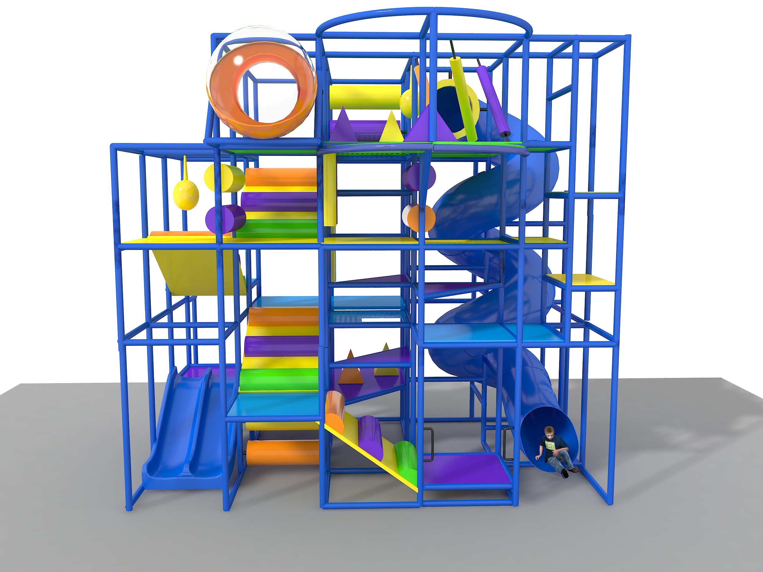 Parque infantil interior GPS 1242 - 4,8 m (alto) x 5,8 m (ancho) x 6 m (largo)