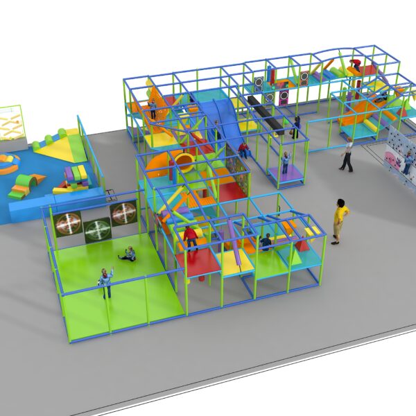 Parque infantil interior GPS1262 – 9 pies de alto x 60 pies de ancho x 44 pies de largo.