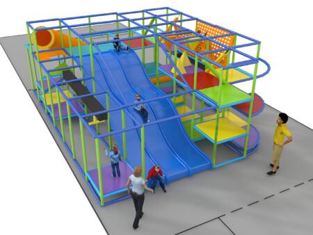 Parque infantil interior GPS1215 - 11 pies de alto x 28 pies de ancho x 20 pies.