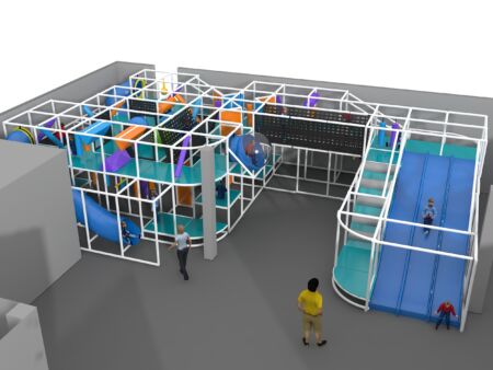Parque infantil interior GPS1260 - 11 pies de alto x 48 pies de ancho x 28 pies.