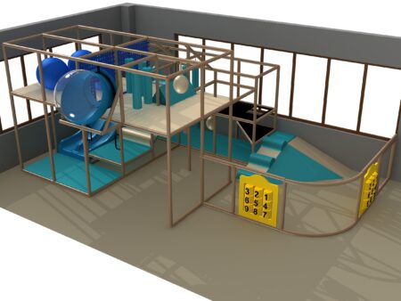 Parque infantil interior GPS1245 - 11 pies de alto x 16 pies de ancho x 27 pies.