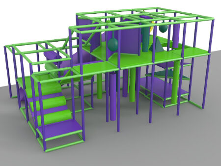 Parque infantil interior GPS1332 - 11 pies de alto x 20 pies de ancho x 14 pies.