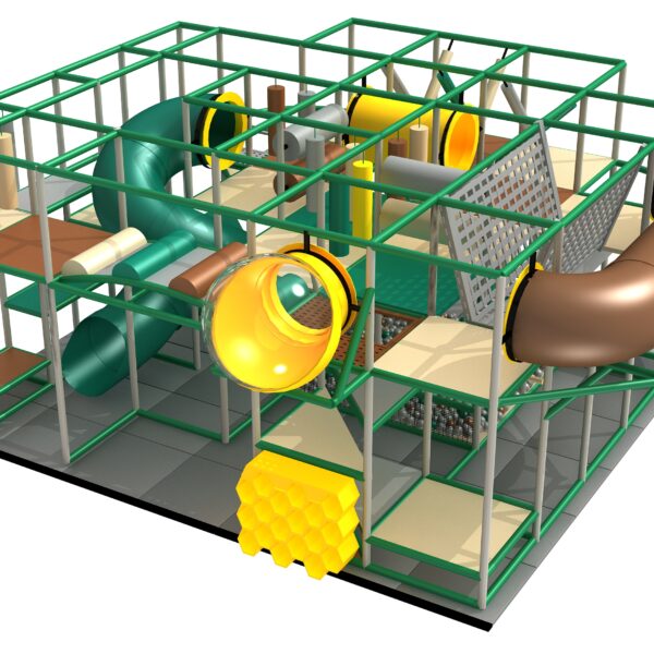 Parque infantil interior GPS1328 – 11 pies de alto x 20 pies de ancho x 22 pies.