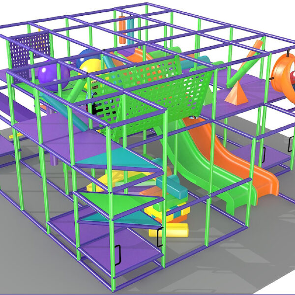 Parque infantil interior GPS516 – 11 pies de alto x 21 pies de ancho x 5 pies.