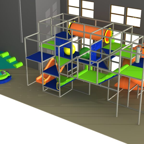 Parque infantil interior GPS1331 – 12 pies de alto x 12 pies de ancho x 24 pies.