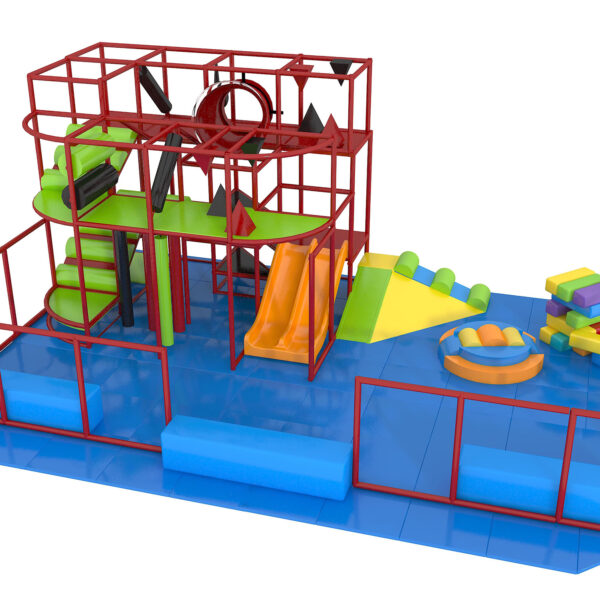 Parque infantil interior GPS1322 – 13 pies de alto x 16 pies de ancho x 12 pies.
