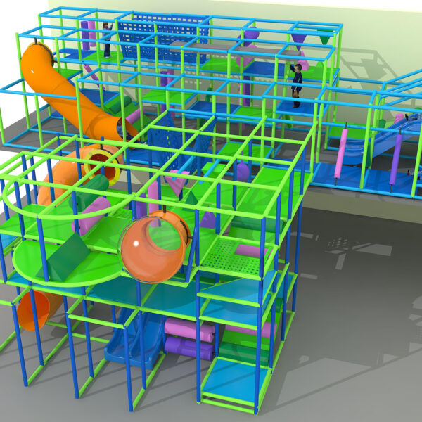 Parque infantil interior GPS1311 – 15 pies de alto x 40 pies de ancho x 32 pies.