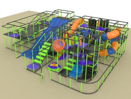 Parque infantil interior GPS1316 - 15 pies de alto x 60 pies de ancho x 36 pies.