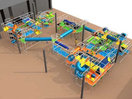Parque infantil interior GPS1224 - 17 pies de alto x 59 pies de ancho x 88 pies.