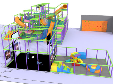 Parque infantil interior GPS1324 - 18 pies de alto x 32 pies de ancho x 32 pies.