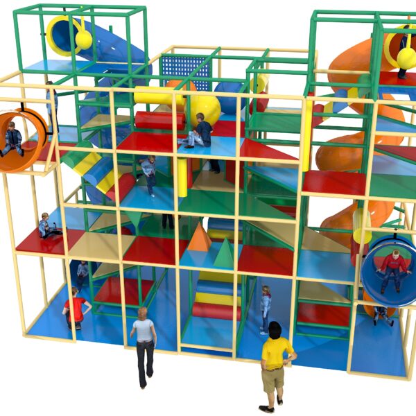 Parque infantil interior GPS1204 – 23 pies de alto x 16 pies de ancho x 28 pies.