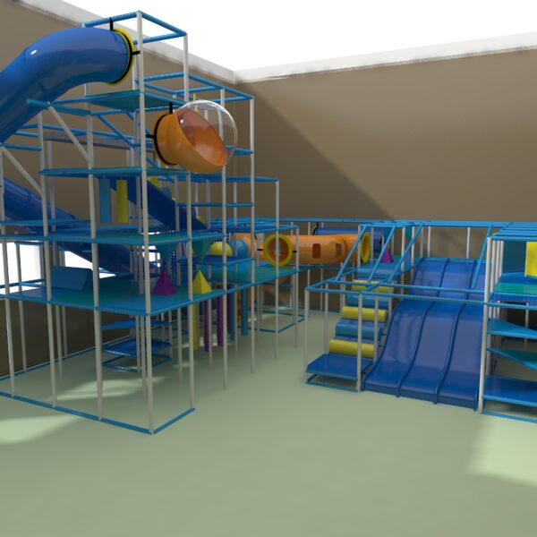 Parque infantil interior GPS1218 – 23 pies de alto x 36 pies de ancho x 401440 pies.