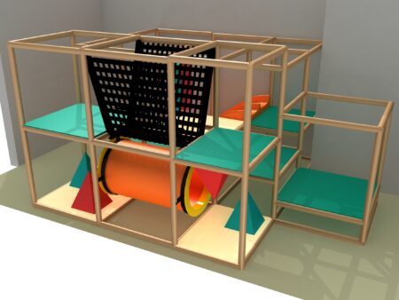 Parque infantil interior GPS1274 - 8 pies de alto x 12 pies de ancho x 15 pies.