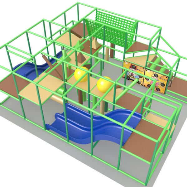 Parque infantil interior GPS1272 – 9 pies de alto x 20 pies de ancho x 25 pies.