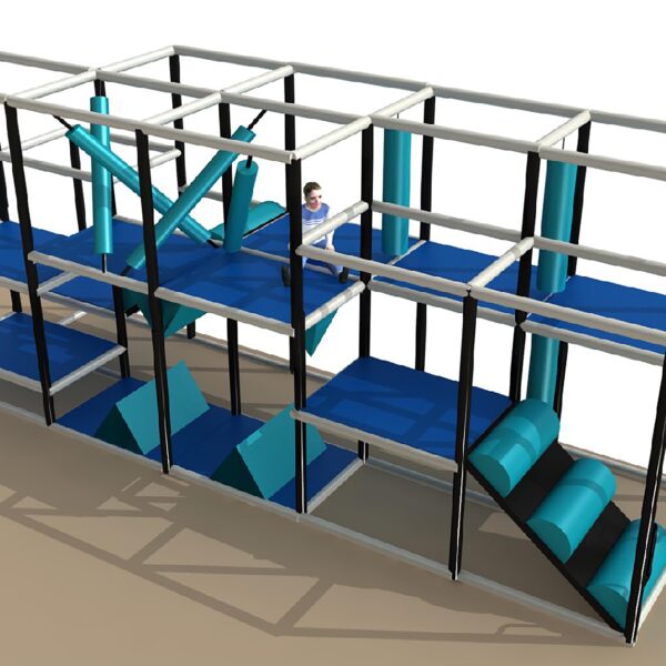 Parque infantil interior GPS1280 – 9 pies de alto x 20 pies de ancho x 6 pies.